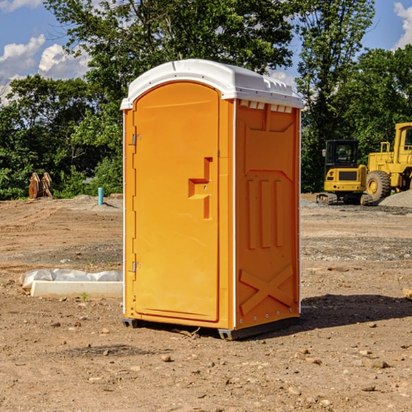 how often are the portable restrooms cleaned and serviced during a rental period in Castalia